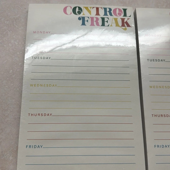 Control Freak 80 Sheets Note Pad Magnetic Days of the Week Writing NEW 2 pads - Picture 2 of 4